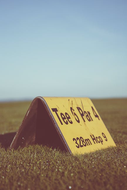 Golf tee sign representing strategic target milestones