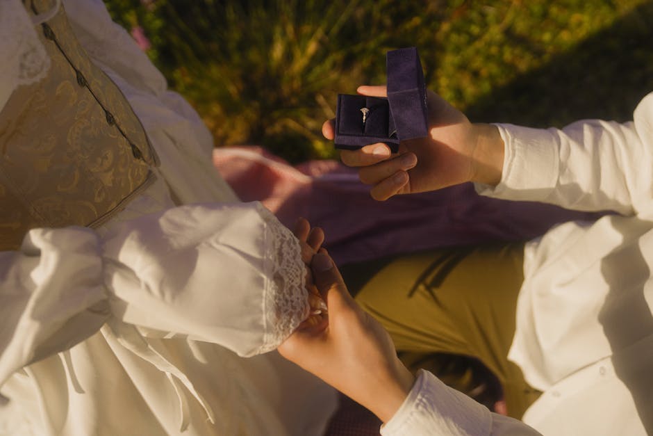 Engagement ring proposal representing trust and commitment